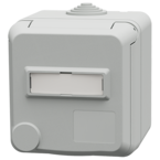 MENNEKES Cepex wall mounted socket SCHUKO® with labelling field, light grey 4573