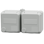 MENNEKES Cepex double socket French/Belgian ground, light grey 4483