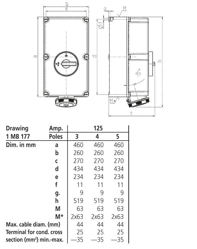 Wall mounted socket DUO 5692AM