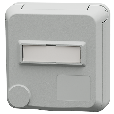 MENNEKES Cepex panel mounted socket with labelling field, light grey 4414
