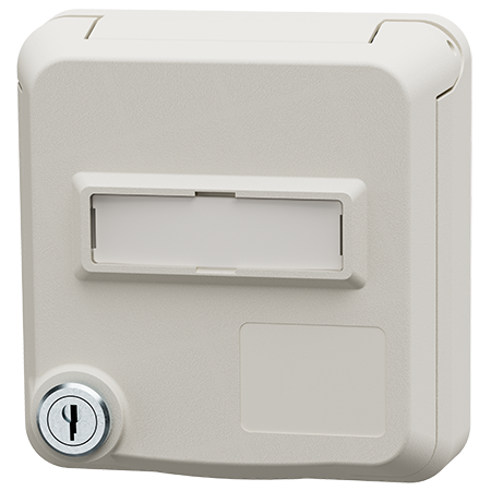 MENNEKES Cepex panel mounted socket with lock and labelling field, pure white 4446