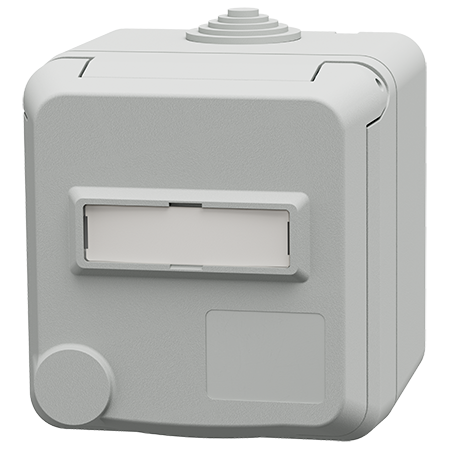 MENNEKES Cepex wall mounted socket SCHUKO® with labelling field, light grey 4573