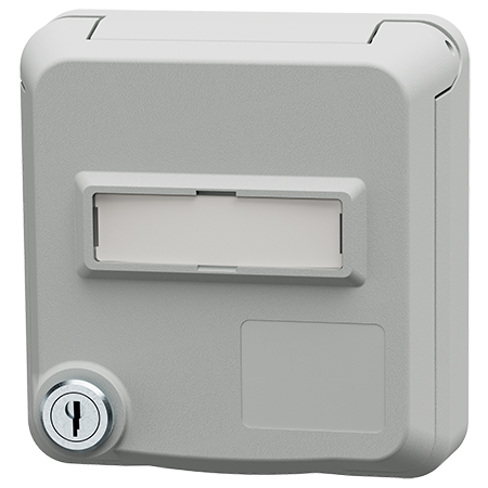 MENNEKES Cepex data port socket with lock and labelling field, light grey 4602G