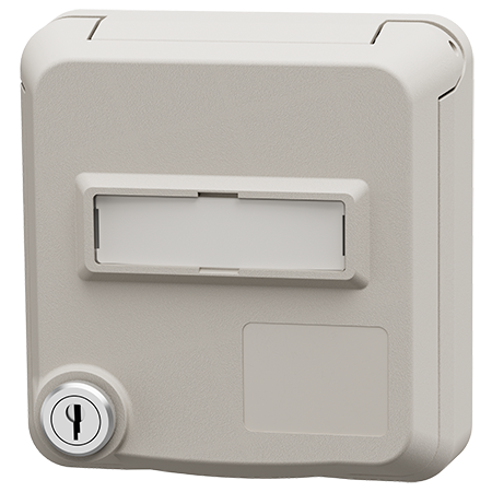 MENNEKES Cepex data port socket with lock and labelling field, pure white 4624