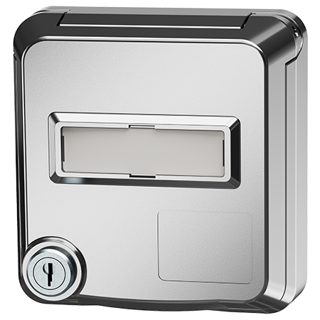 MENNEKES Cepex data port socket with lock and labelling field, white aluminium 4626